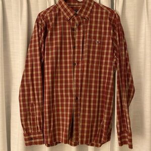Men's Fish Hippie Red Plaid Shirt